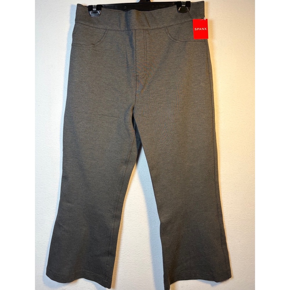 Spanx The Perfect Pant Women XL Gray NEW PETITE Flare Pull On Trousers